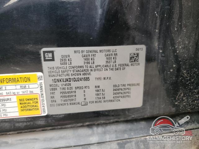 1GNKVJKD1DJ241685 2013 CHEVROLET TRAVERSE photo no. 13