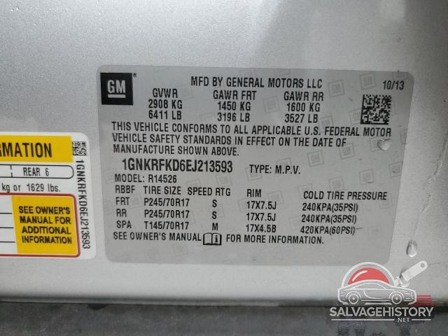 1GNKRFKD6EJ213593 2014 CHEVROLET TRAVERSE photo no. 13
