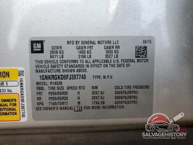 1GNKRGKD8FJ387740 2015 CHEVROLET TRAVERSE photo no. 12