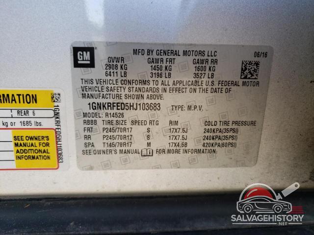 1GNKRFED5HJ103683 2017 CHEVROLET TRAVERSE photo no. 12