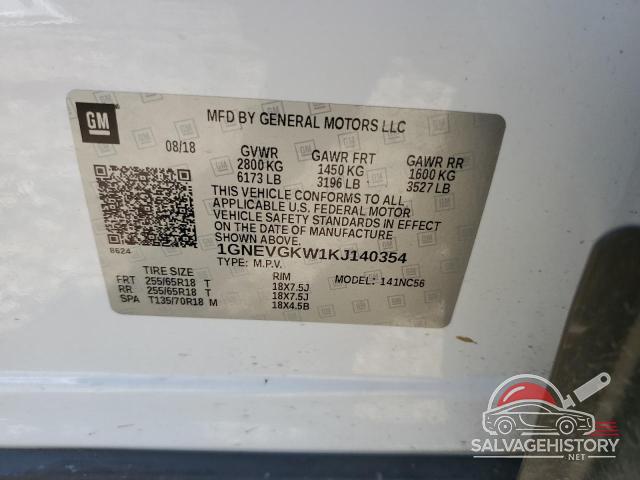 1GNEVGKW1KJ140354 2019 CHEVROLET TRAVERSE photo no. 14