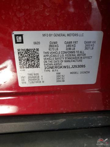 1GNERGKW1LJ253095 2020 CHEVROLET TRAVERSE photo no. 14