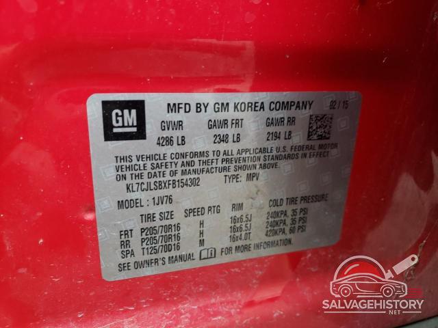 KL7CJLSBXFB154302 2015 CHEVROLET TRAX photo no. 13