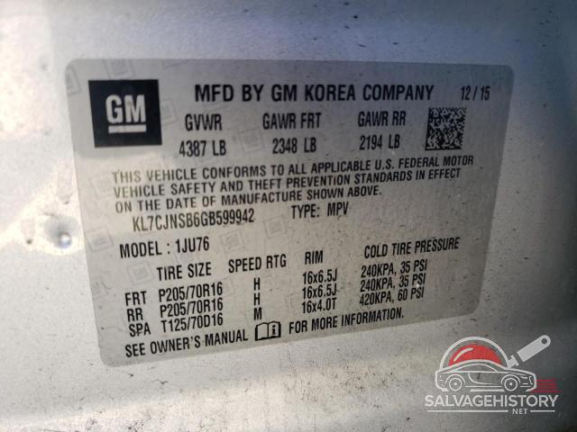 KL7CJNSB6GB599942 2016 CHEVROLET TRAX photo no. 13