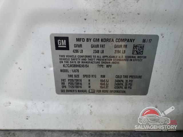 KL7CJKSB9HB245154 2017 CHEVROLET TRAX photo no. 13