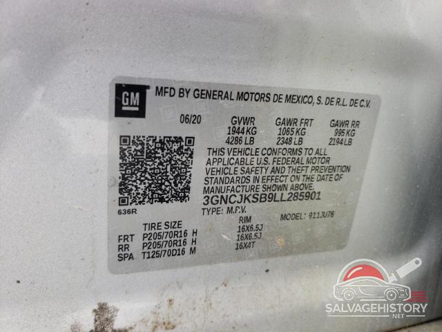 3GNCJKSB9LL285901 2020 CHEVROLET TRAX photo no. 12