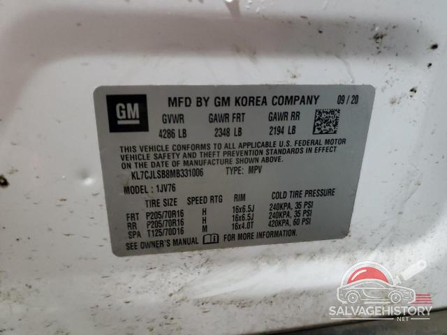 KL7CJLSB8MB331006 2021 CHEVROLET TRAX photo no. 12