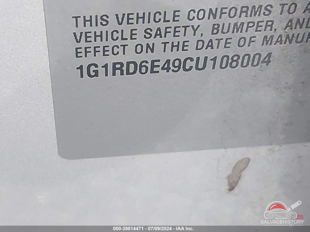 1G1RD6E49CU108004 2012 CHEVROLET VOLT photo no. 9