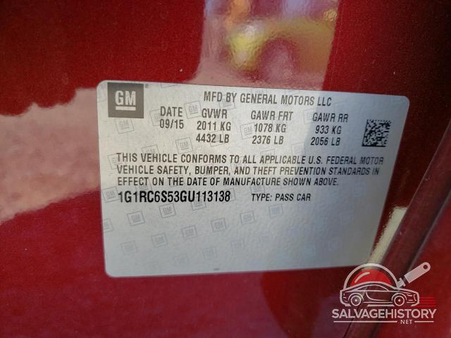 1G1RC6S53GU113138 2016 CHEVROLET VOLT photo no. 12