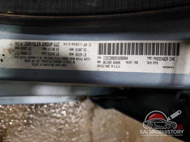 1C3CCBBB9CN288904 2012 CHRYSLER 200 photo no. 12