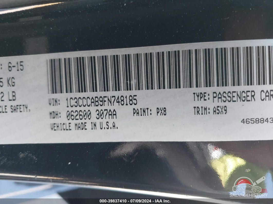 1C3CCCAB9FN748185 2015 CHRYSLER 200 photo no. 9