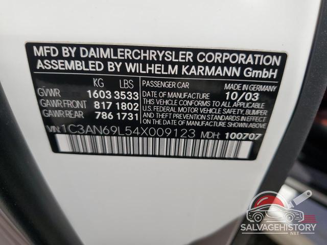 1C3AN69L54X009123 2004 CHRYSLER CROSSFIRE photo no. 12