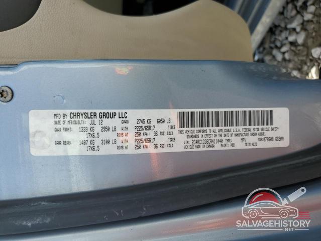 2C4RC1CG6CR411040 2012 CHRYSLER MINIVAN photo no. 13