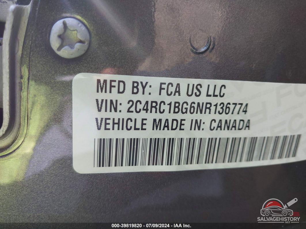 2C4RC1BG6NR136774 2022 CHRYSLER PACIFICA photo no. 9