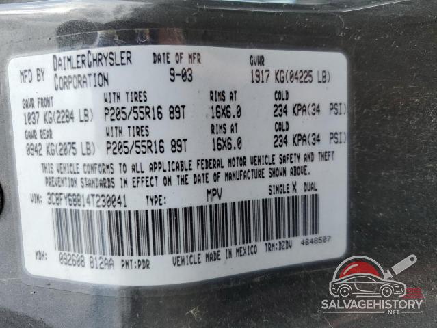 3C8FY68814T230041 2004 CHRYSLER PT CRUISER photo no. 12