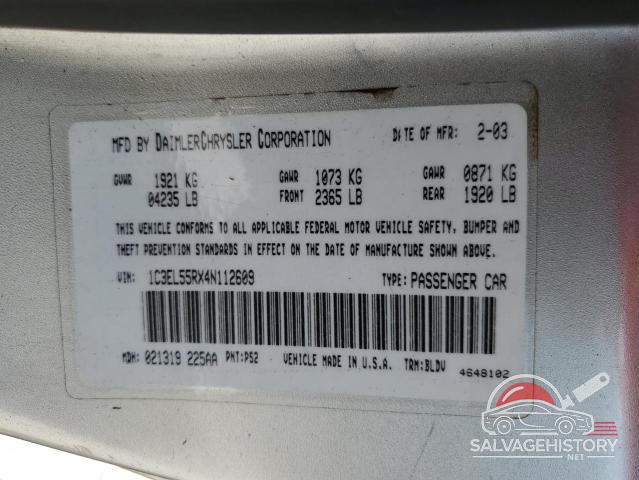 1C3EL55RX4N112609 2004 CHRYSLER SEBRING photo no. 12