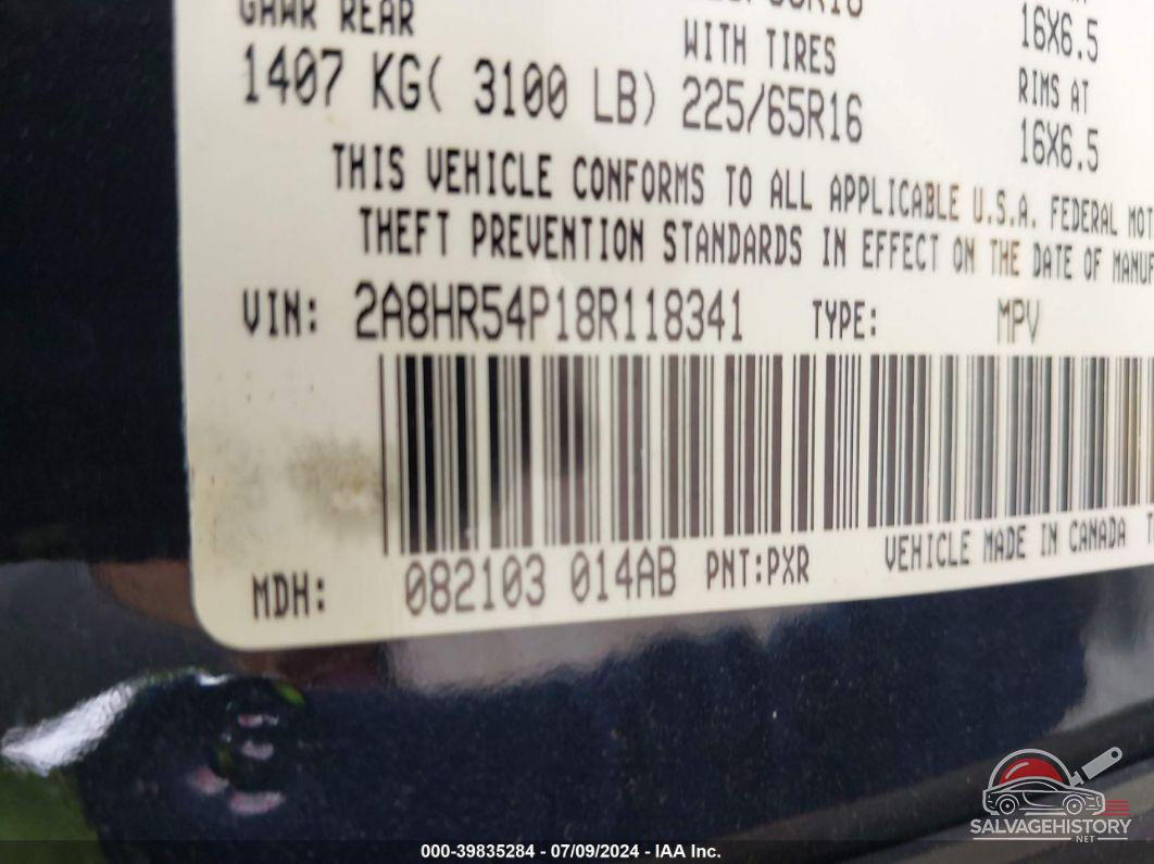 2A8HR54P18R118341 2008 CHRYSLER TOWN & COUNTRY photo no. 9
