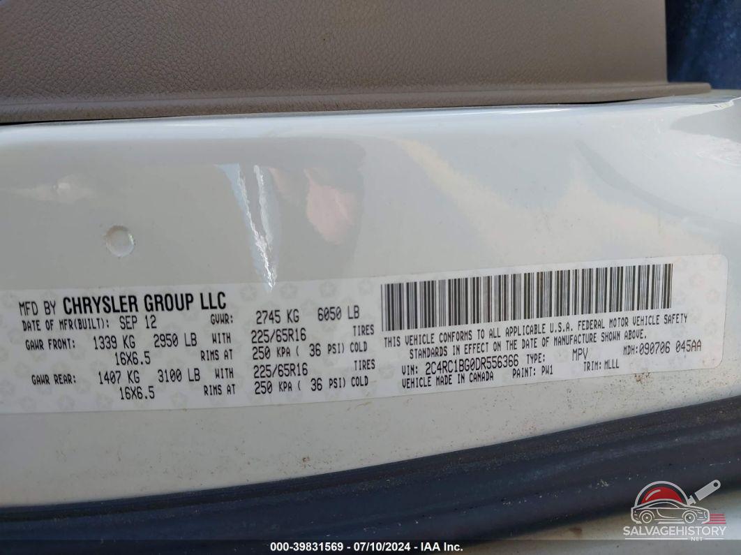 2C4RC1BG0DR556366 2013 CHRYSLER TOWN & COUNTRY photo no. 9