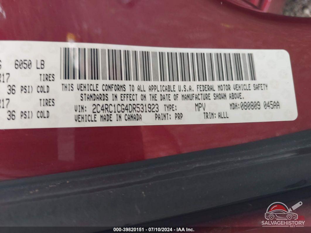 2C4RC1CG4DR531923 2013 CHRYSLER TOWN & COUNTRY photo no. 9