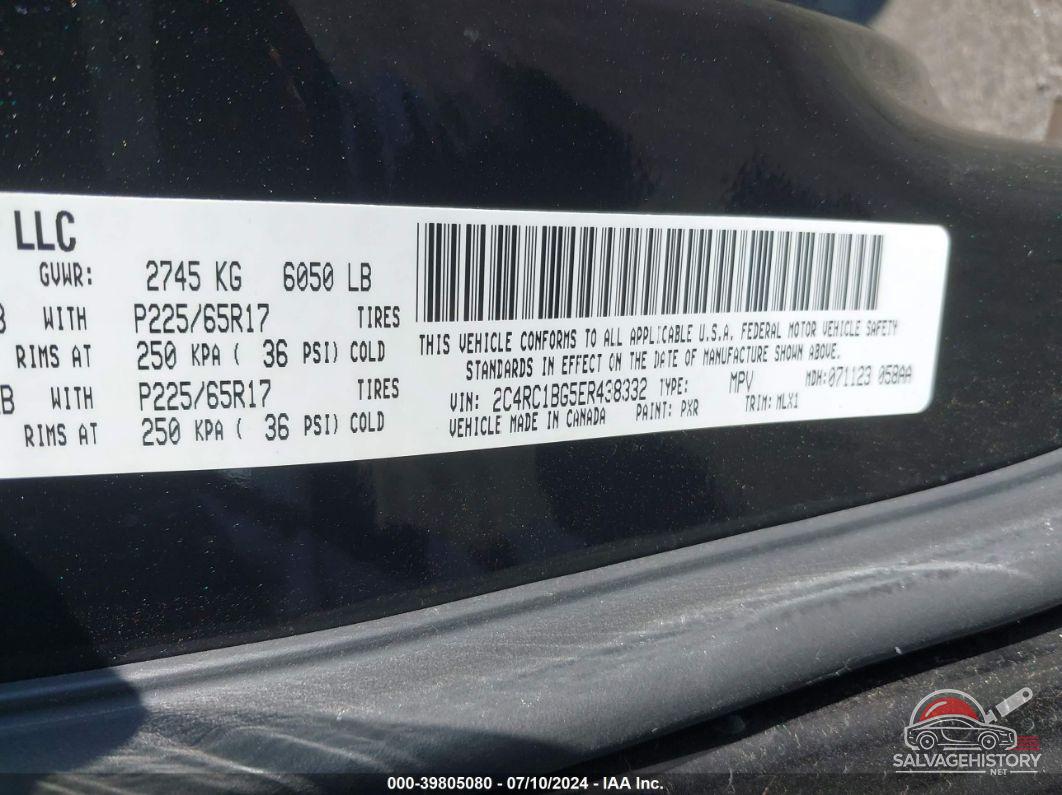 2C4RC1BG5ER438332 2014 CHRYSLER TOWN & COUNTRY photo no. 9