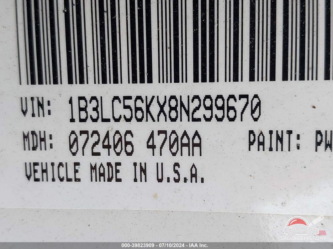 1B3LC56KX8N299670 2008 DODGE AVENGER photo no. 9