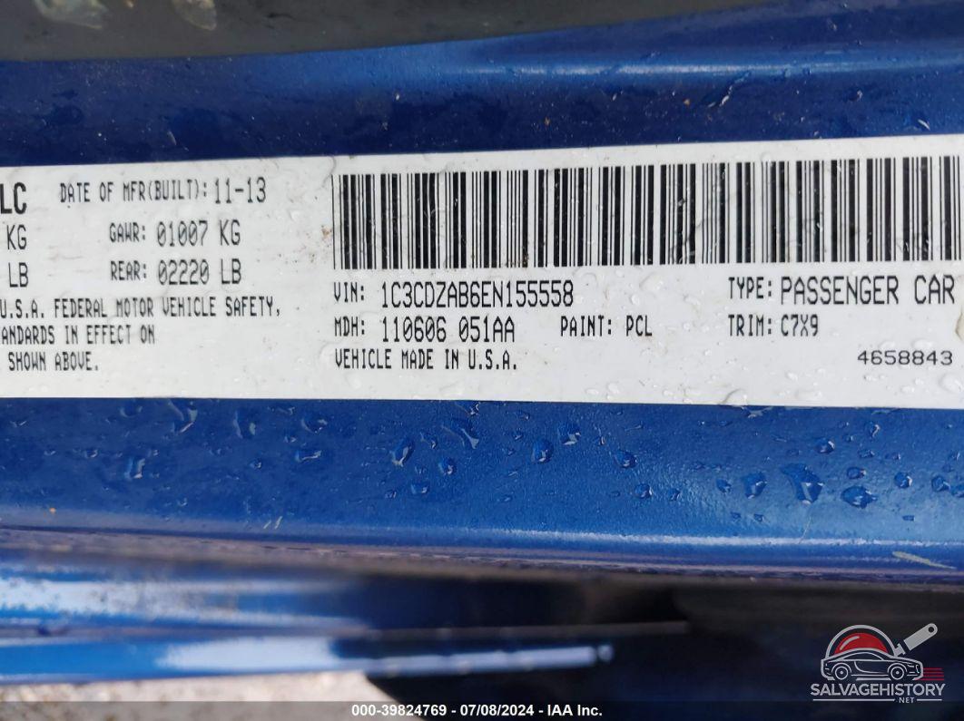 1C3CDZAB6EN155558 2014 DODGE AVENGER photo no. 9