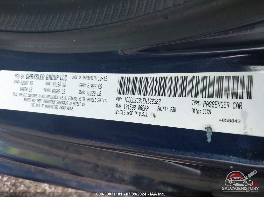 1C3CDZCB1EN162382 2014 DODGE AVENGER photo no. 9