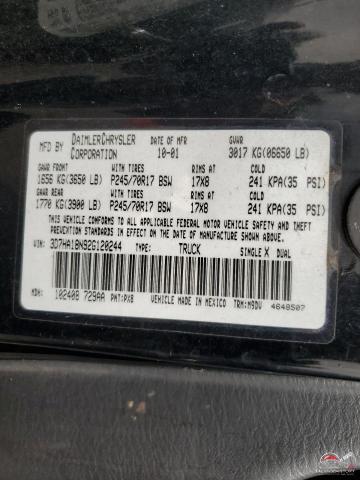 3D7HA18N92G120244 2002 DODGE All Models photo no. 12