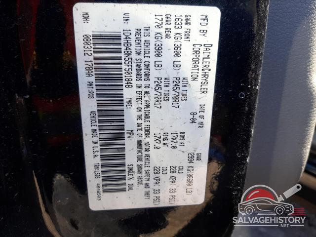 1D4HB48N55F501848 2005 DODGE DURANGO photo no. 13