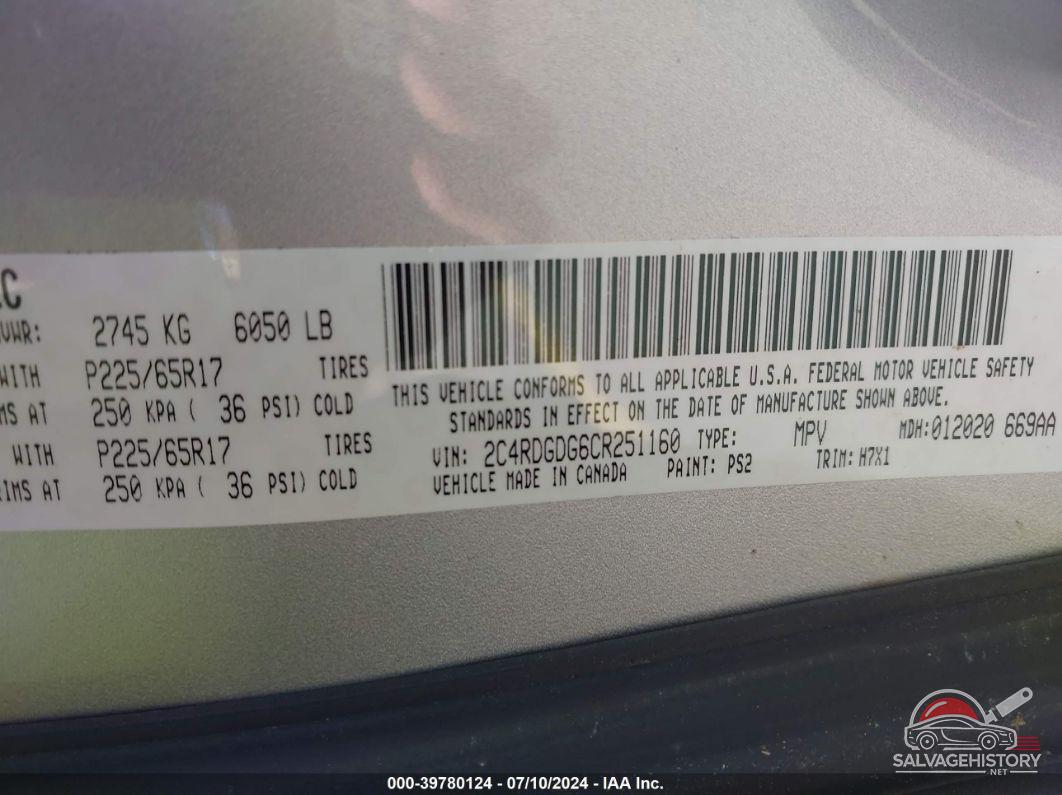 2C4RDGDG6CR251160 2012 DODGE GRAND CARAVAN photo no. 9