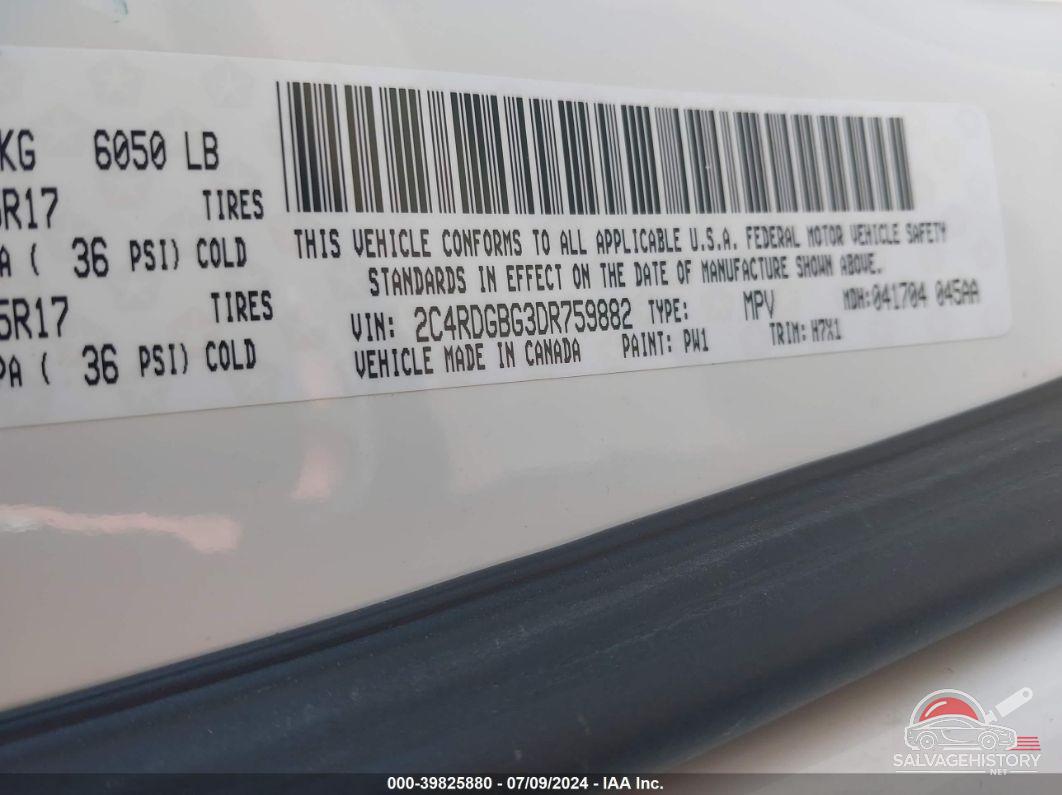 2C4RDGBG3DR759882 2013 DODGE GRAND CARAVAN photo no. 9