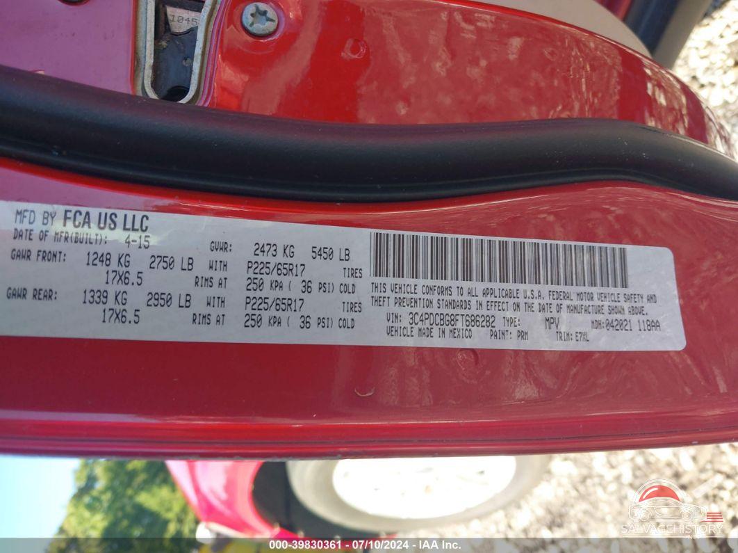 3C4PDCBG8FT686282 2015 DODGE JOURNEY photo no. 9