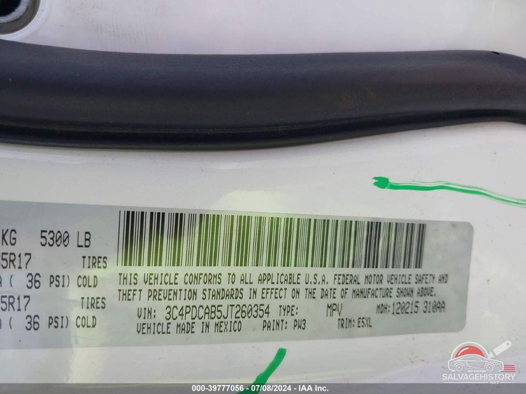 3C4PDCAB5JT260354 2018 DODGE JOURNEY photo no. 9
