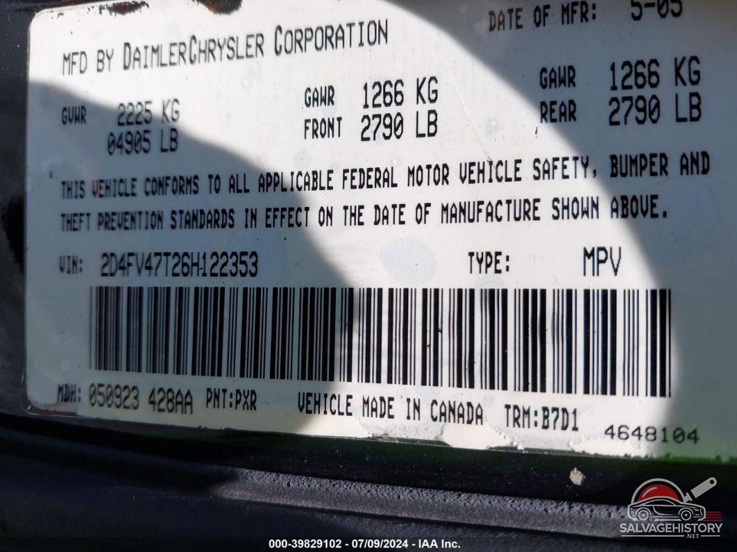 2D4FV47T26H122353 2006 DODGE MAGNUM photo no. 9
