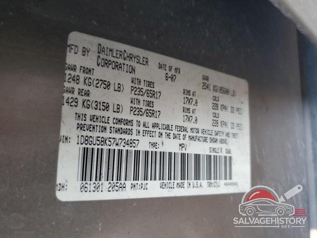 1D8GU58K57W734857 2007 DODGE NITRO photo no. 13