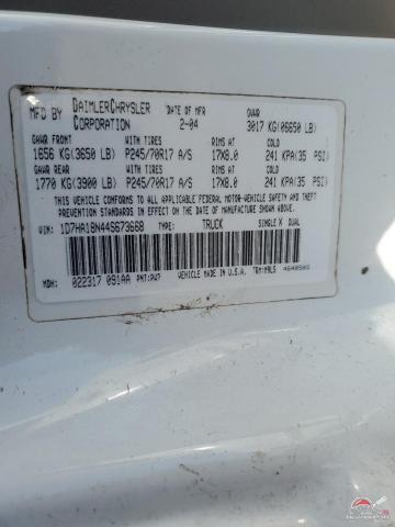 1D7HA18N44S673668 2004 DODGE RAM 1500 photo no. 12