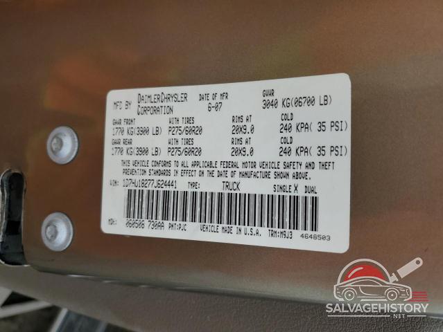 1D7HU18277J624441 2007 DODGE RAM 1500 photo no. 12
