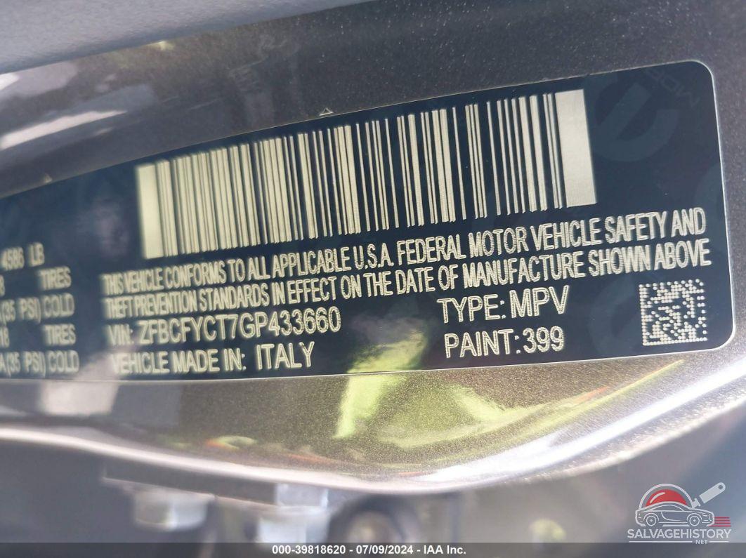 ZFBCFYCT7GP433660 2016 FIAT 500X photo no. 9
