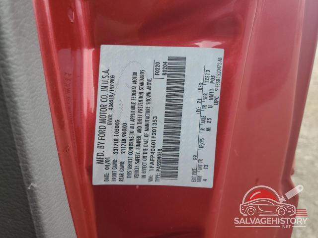 1FAFP40401F201353 2001 FORD ALL Models photo no. 12