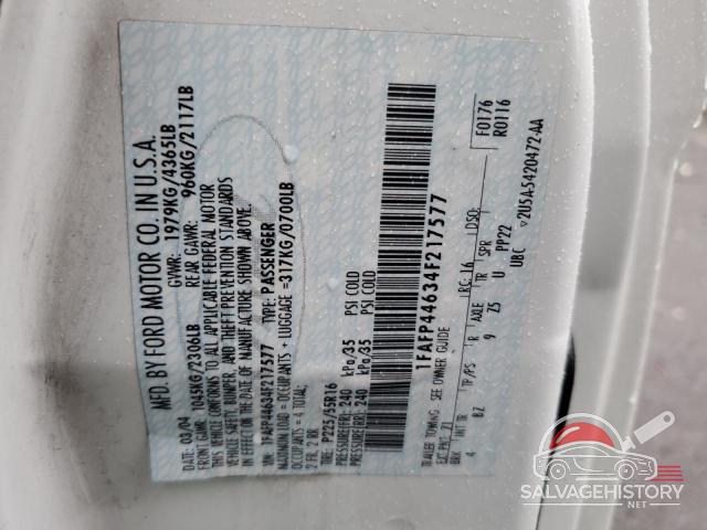 1FAFP44634F217577 2004 FORD ALL Models photo no. 12