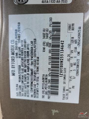 1ZVFT80N255134642 2005 FORD ALL Models photo no. 13
