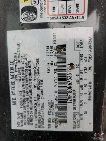 1ZVFT80N675361917 2007 FORD ALL Models photo no. 13