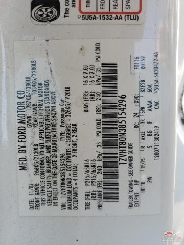 1ZVHT80N385154296 2008 FORD ALL Models photo no. 13
