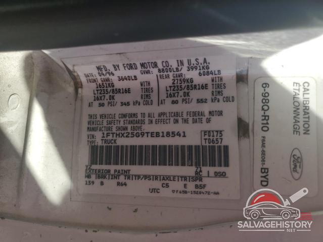 1FTHX25G9TEB18541 1996 FORD All Models photo no. 12