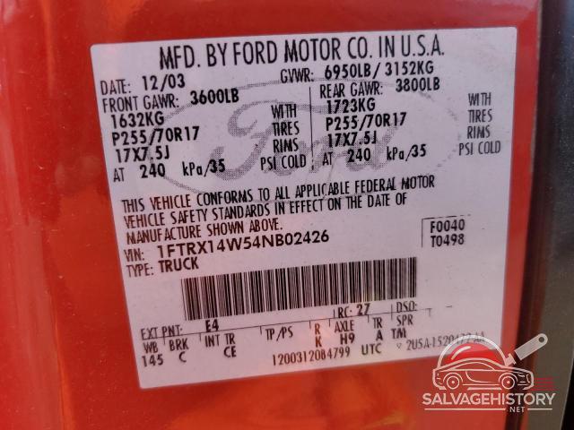 1FTRX14W54NB02426 2004 FORD All Models photo no. 12