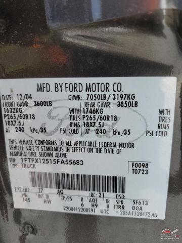 1FTPX12515FA55683 2005 FORD All Models photo no. 12