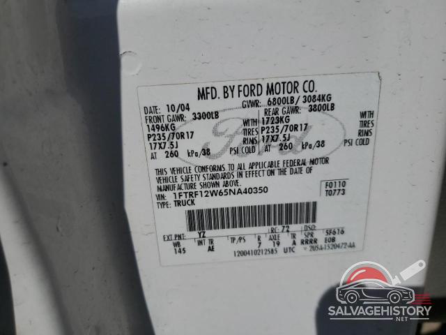 1FTRF12W65NA40350 2005 FORD All Models photo no. 12