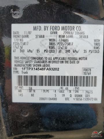 1FTPX14548FA93202 2008 FORD All Models photo no. 12