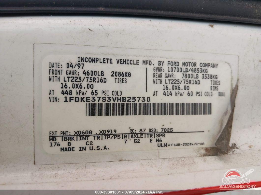 1FDKE37S3VHB25730 1997 FORD ECONOLINE RV CUTAWAY photo no. 8