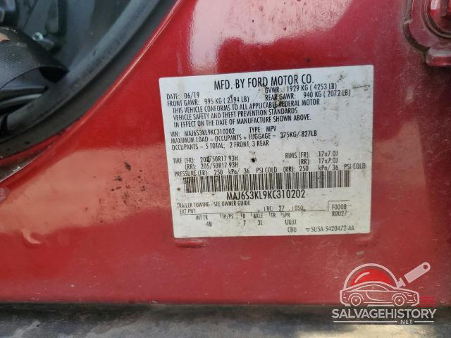 MAJ6S3KL9KC310202 2019 FORD ECOSPORT photo no. 12